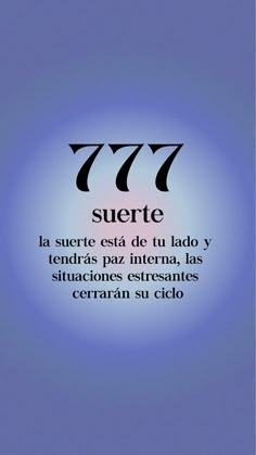 an advertisement for the 777 magazine in spanish, with a blue background and black lettering