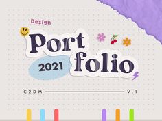 the logo for port folio is shown in front of an image of flowers