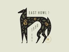 the logo for east howling festival, which features an image of a dog with leaves on it