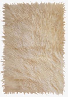 a white fur rug on a white background