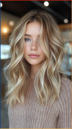 Embrace the effortless beauty of Sandy Dirty Blonde, a soft and natural shade that radiates warmth and elegance. This versatile color features subtle highlights that create a sun-kissed effect, perfect for any season. Click the pin for more inspiration and follow us for the latest hair trends! #SandyDirtyBlonde #HairColor #HairInspo #BlondeHair #HairstyleIdeas Rooty Champagne Blonde Hair, Hair Colours For Blondes, Dark Blonde Balayage With Highlights, Really Blonde Hair Color Ideas, Blonde Hair Fall Ideas, Honey Blonde Hair Brown Roots, Fall Highlights For Dirty Blonde Hair, Blonde Hair Ideas 2024, Lived In Dirty Blonde Hair