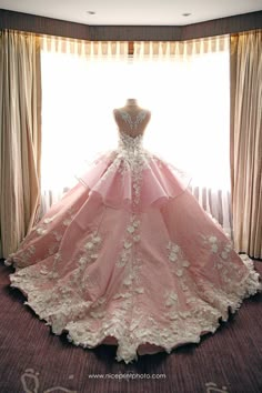 Pink Wedding Dress Long, Debut Gowns, Wedding Evening Gown, Quincenera Dresses, Quinceñera Dresses, Pink Ball Gown, Pretty Quinceanera Dresses, Quinceanera Dresses Pink, Quince Dress