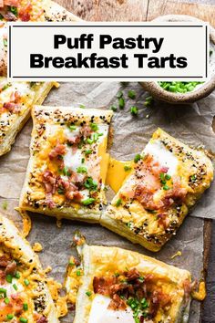 puff pastry breakfast tarts with bacon and cheese