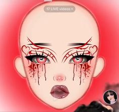 Makeup Ideas Drawing Halloween, Halloween Makeup Looks Drawing, Halloween Makeup Face Charts, Goth Makeup Face Chart, Makeup Looks Drawing, Goth Makeup Inspo Drawing, Pink Goth Makeup Ideas, Anime Eye Makeup, Holloween Makeup