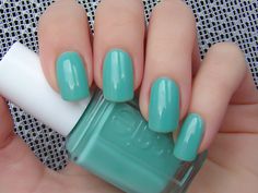 Essie Turquoise and Caicos- I own this color and I LOVE IT!!!!!!!!!!!! Essie Turquoise And Caicos, Nails Teal, Mint Green Nail Polish, Mint Green Nails, Turquoise Nails, Nail Collection