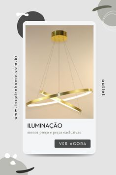 Pendente Dourado LED Led, Lighting, Home Decor, Design, Home Décor