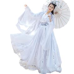 PRICES MAY VARY. Material; Chinese Costume Hanfu Traditional Princess Dress Selection of High-Quality Polyester Fabric, Comfortable, Fresh And Breathable. With The Rise of the Times, Traditional Chinese Clothing Has Been integrated into the Life of the Public, our Hanfu, glossy soft, light and smooth, embroidery color clear and natural will show the Oriental Women's soft beauty to the fullest Due to the use of different methods of measurement, the error of 2-3cm in the clothing is within the nor Hanfu Princess, Chinese Dance, Chinese Princess, Vestidos Retro, Dance Stage, Princess Cosplay, Tang Suit, Traditional Chinese Dress