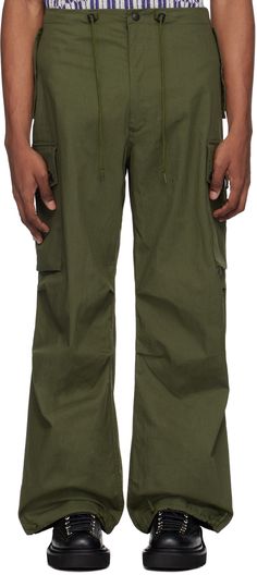 Cotton- and nylon-blend oxford cloth cargo pants. · Cord-lock drawstring at waistband · Three-pocket styling · Zip-fly · Darts at knees · Drawstring at cuffs · Bellows pocket at outseams Supplier color: A-olive Bellows, Cargo Pants, Apparel Accessories, Oxford, Luxury Fashion, Outfit Accessories, Pants, Clothes, Color