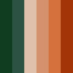 the color palette is green, brown, and orange with an assortment of shades to choose from