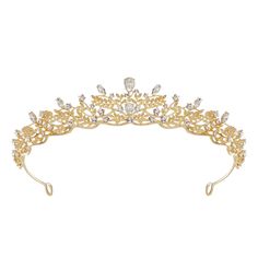 PRICES MAY VARY. â Add a magical touch to your big day by wearing this sparkling tiara. You will be instantly transformed into a fairytale princess. â Tiara measures approx. 1.18 inches in height, 5.51 inches in diameter. Weight: 0.11 lb, crafted specifically to fit women and perfectly fit in your glamorous hairstyles. â The crown is of high quality, bend at the end for a perfect fit. Pin loops at each end of the tiara for extra security. â Perfect for Wedding, Birthday, Halloween, Theater, Cosp Gold Tiara Aesthetic, Tiara Aesthetic, Quinceanera Hair, Tiara For Wedding, Hair Accessories For Wedding, Princess Tiaras, Glamorous Hairstyles, Prom Tiaras, Quinceanera Crown