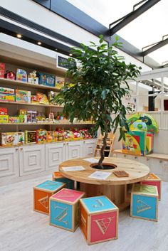 the children's playroom is clean and ready to be used as a toy store