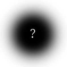 a black and white photo with a question mark in the center