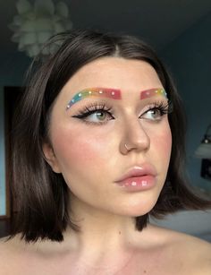 Rainbow Pride Makeup, Colored Brows, Crystal Makeup, Pride Makeup, Makeup Hacks, Week 5, Rainbow Pride, Creative Makeup, Artistry Makeup