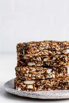 three granola bars stacked on top of each other