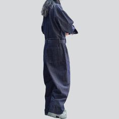 Introducing our ultra-baggy. street-trend women's denim overalls from the 2023 Autumn Collection ââ‚?for when you're feeling daring and edgy!Why They're Your Next Wardrobe EssentialThese denim overalls encapsulate the perfect combination of rebellious style and timeless sophistication. With a dark wash and distressed pattern. they feature a unique baggy fit and a sleek buttoned closure that adds an unexpected flair to your look.Key Highlights: Street Style Chic: Channel the spirit of the streets Winter Jeans With Relaxed Fit And Pockets, Relaxed Fit Jeans With Pockets For Winter, Casual Full-length Jumpsuits For Fall, Dark Wash Relaxed Fit Pants For Winter, Relaxed Fit Dark Wash Jumpsuits And Rompers, Baggy Blue Straight Leg Overalls, Relaxed Fit Dark Wash Pants For Winter, Blue Baggy Straight Leg Overalls, High Waist Cotton Jumpsuits And Rompers With Relaxed Fit