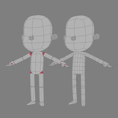 an animation character holding hands with another character standing behind him and pointing at the viewer