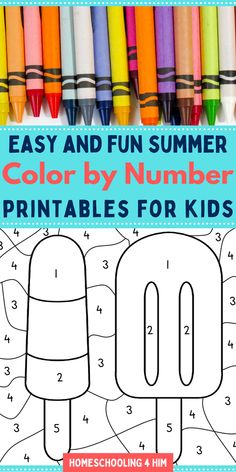 an easy and fun summer color by number printables for kids