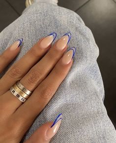 Smink Inspiration, Blue Nail, Classy Nails, Funky Nails