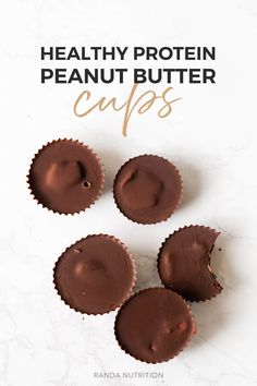 healthy protein peanut butter cups with text overlay