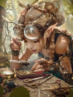 Steampunk Character Design Female, Steampunk Art Characters, Female Illustration Art, Fairy Character Design, Steampunk Character Design, Steampunk Character, Steampunk Illustration, Steampunk Fairy, Steampunk Characters