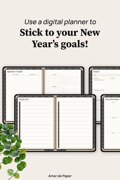 Do you have big dreams for 2025? This is the perfect digital planner to help you reach your goals in the new year! Whether you're trying to reach fitness goals, professional goals, personal goals, or spiritual goals, this digital planner has goal setting templates to make things easy! It comes with a yearly goal template, quarterly goal templates, and individual goal setting templates that will help you break each goal down into manageable action steps. Plus, the fitness planner section has multiple types of fitness goal templates. Wondering how this planner works? This is an iPad planner or a tablet planner, so as long as you can download Goodnotes, Noteshelf, Notability, or another digital planning app to your device, you should be good to go! Tap "Visit Site" to get your planner today!