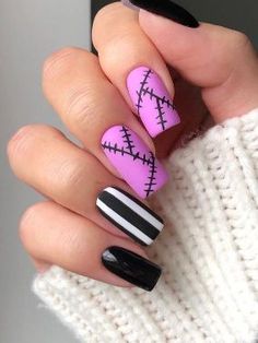 Black Halloween Nails, Nail Art Halloween, Holloween Nails, Halloween Acrylic, Halloween Nails Easy, Witchy Nails, Halloween Acrylic Nails, Cute Halloween Nails