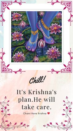 a card with the words, it's krishna's plan he will take care