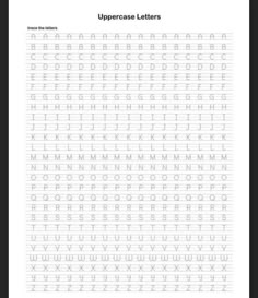 Handwriting Practice Uppercase, Uppercase Letters Worksheet, Uppercase Handwriting, Handwriting Templates, Handwriting Template, Handwriting Practice Paper, Handwriting Examples