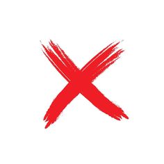 the letter x is drawn with red paint