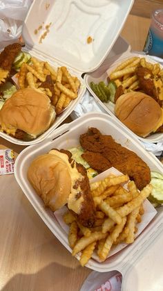 three plastic containers filled with different types of food