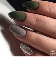 Olive Nails, Unghie Sfumate, Nagellack Trends, Beige Nails, Gel Nail Designs, Minimalist Nails, Manicure E Pedicure