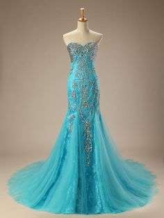 Turquoise Jeweled Lace Mermaid Formal Evening Dress Turquoise Wedding Dresses, Blue Sparkly Prom Dress, Sparkly Prom Dress, Mermaid Prom Dresses Lace, Turquoise Lace, Mermaid Sweetheart, Turquoise Dress, Formal Evening Dress, Cute Prom Dresses