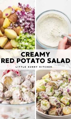 creamy red potato salad with little sunny kitchen dressing