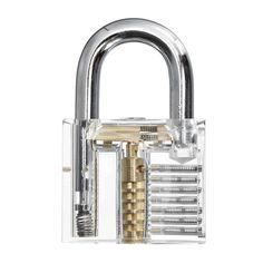 an open lock on a white background