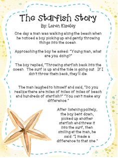 the starfish story is written in english