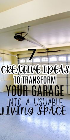 Image of an empty garage with the potential for transformation, highlighting 7 ideas to convert it into a functional living space. Garage To Room Conversion Ideas, Garage Room Ideas Bedrooms, Modern Home Office Ideas, Sustainable Living Room