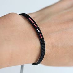 morse code bracelet with red and white dots Present For Your Boyfriend, Presents For Your Boyfriend, Husband Best Friend, Life In Order, Love And Kindness, Message Bracelet, Bracelets Handmade Diy, Beading Crafts, Morse Code Bracelet