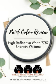 the logo for paint color review, with three bears on it and green leaves in the background