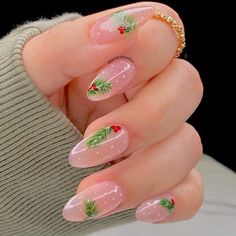 Hard Gel Christmas Nails, Fancy Christmas Nails, Holiday Nails Simple, Christmas Acrylic Nails, Winter Nail Art Designs, Winter Nail Ideas, Cute Gel Nails