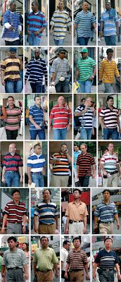 many different pictures of men in striped shirts