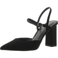 PRICES MAY VARY. Fun yet Chic, the Marc Fisher Doster dress pump is a perfect choice to pair with any outfit. The Doster features a stylish pointy toe, block heel and two straps that meet around the ankle. Pointed Toe Buckle Closure Imported 3.15" Heel Height Black Bridesmaid Shoes, Black Closed Toe Heels, Simple Black Heels, Black Slingback Heels, Closed Toe Heels, Wedding Guest Shoes, Black Pumps Heels, Slingback Heels, Bridesmaid Shoes