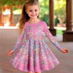 Season:Fall,Spring; Fabric:Polyester; Sleeve Length:Long Sleeve; Dress Length:Above Knee; Look After Me:Machine wash; Gender:Girls'; Style:Beautiful,Cute,Casual; Elasticity:Micro-elastic; Occasion:Vacation,Sports  Outdoor,Daily,Holiday; Kids Apparel:Dress; Age Group:Kids; Fit Type:Regular Fit; Dresses Type:Casual Dress,A Line Dress; Pattern:Snowflake; Design:Print; Age:3-12 Years; Listing Date:12/06/2023; Bust:; Length:; Neck:; Sleeve:; Waist:; Print Type:3D Print; color:Pink 3d Snowflake, Snowflake Dress, 3d Color, Vestidos Color Rosa, Fall Sports, Mens Outdoor Jackets, Outdoor Vacation, Basic Hoodie, Snowflake Design