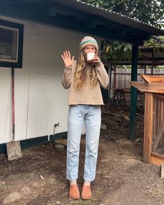 summertime visited us again this weekend & we couldn’t sit still 🌊☕️🐬🚐🦆🌞 Homesteading Outfits Women, Fisherman Aesthetic Outfit Women, Farm Day Outfit, Gardening Outfit Aesthetic, Comfy Granola Outfits, Crunchy Clothes, Salted Granola Outfits, Granola Fashion, Winter Beach Outfit