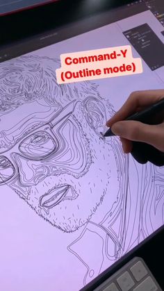 a person is drawing on a computer screen