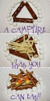 three pictures with different foods on them and the words campfire that you can eat