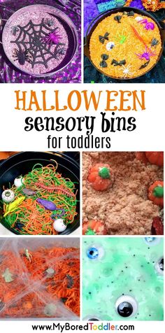 halloween sensory bins for toddlers to play with and learn how to make them