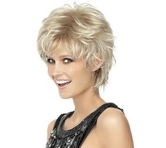 Hairdo Spiky Cut Wig — QVC.com Short Spiky Hairstyles, Short Shag Hairstyles, Spiky Hair, Dance Hairstyles, Short Curly Wigs, Shag Hairstyles, Chic Hairstyles, Penteado Cabelo Curto, Short Wigs