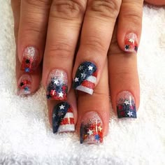 Stars Nail Art, 4th Of July Nail Designs, July Nail Designs, Patriotic Nails Design, Firework Nails, Flag Nails