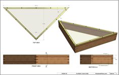 the diagram shows how to make a triangle shaped box with woodgrains and plywood