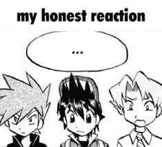 an image of two anime characters with the caption'my honest reaction'above them